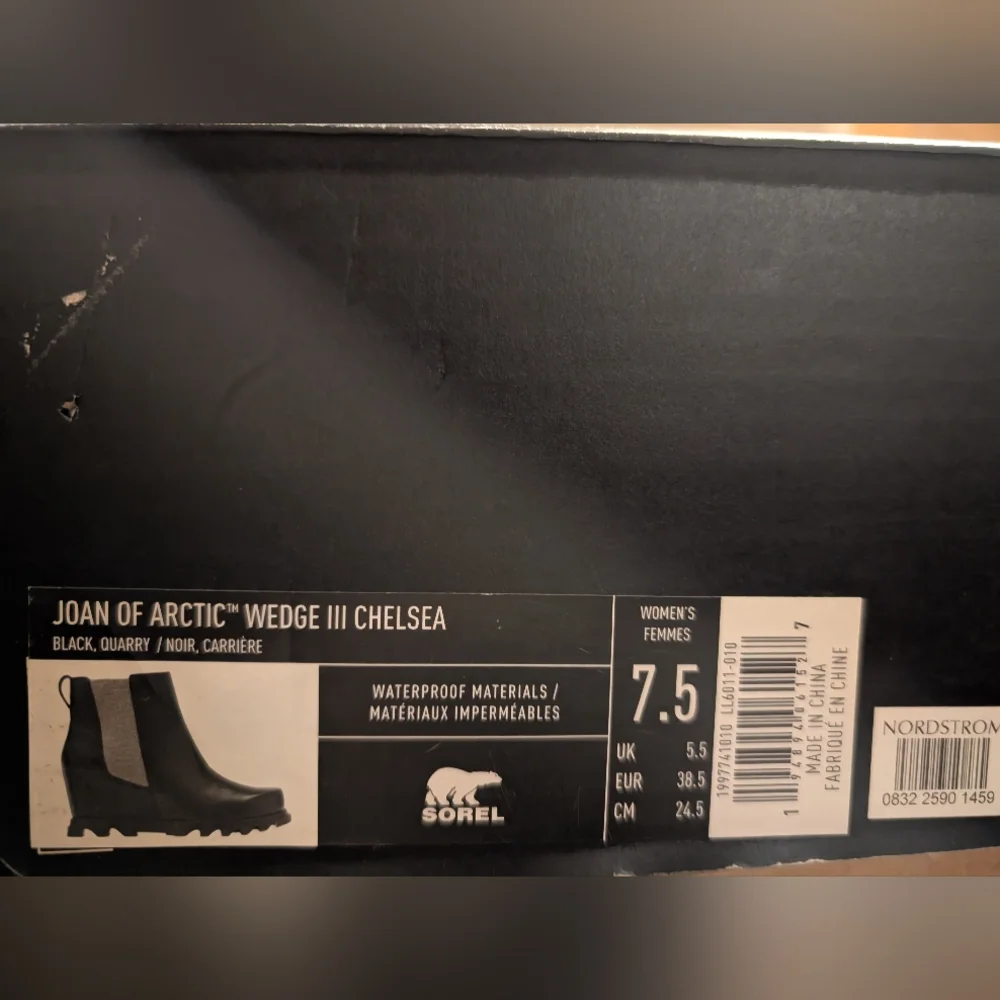 Sorel Joan Of Artic Wedge III Chelsea Ankle Boots Size 7.5 W/Box MSRP $200 - Picture 9 of 9